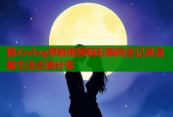 糖心vlog原版视频精彩瞬间全记录温馨生活点滴分享