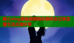 糖心vlog原版视频精彩瞬间全记录温馨生活点滴分享